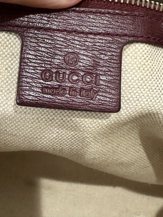 Gucci Heart Print Dome Satchel – Burgundy Leather Trim - Picture 14 of 15